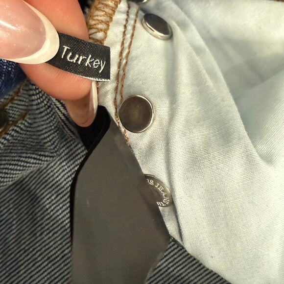 The Kooples Katy Blue Earth Dot Silver Studded Straight Leg Denim Jeans size 28 - Picture 12 of 12
